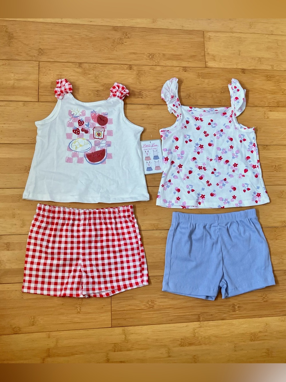 NWT Girls Size 4T Red, White & Blue 4 piece Mix n Match Outfits Sets